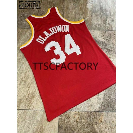 Houston Rockets OLAJUWON 34 Retro Mitchellness Punainen Lasten Pelipaidat Swingman